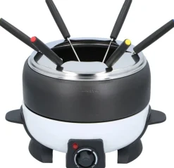 Fondue-Set weiß Alu Edelstahl