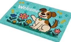 Fußmatte Kokos Dog blue Multi B/L: ca. 40x60 cm