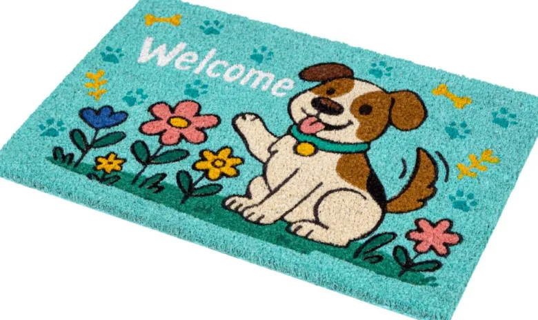Fußmatte Kokos Dog blue Multi B/L: ca. 40x60 cm