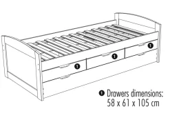 Funktionsbett Ulli weiß Liegefläche B/L: ca. 90x190 cm