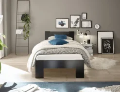 Futonbett Cannes schwarz Liegefläche B/L: ca. 90x200 cm