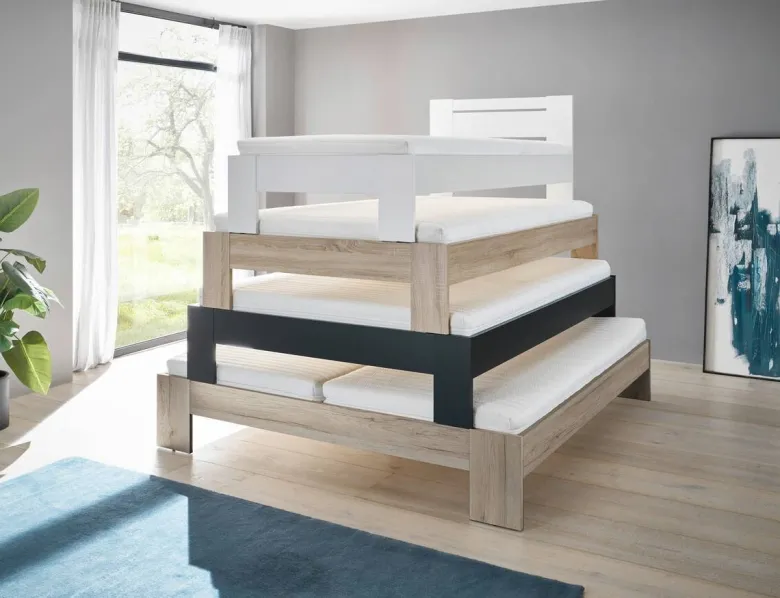 Futonbett Cannes weiß Liegefläche B/L: ca. 90x200 cm
