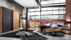Futonbett Detroit Plankeneiche Nachbildung B/H/T: ca. 180x100x210 cm Liegefläche B/L: ca. 180x200 cm