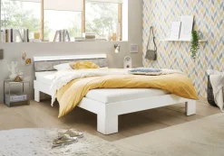 Futonbett Lyon weiß Beton Optik Liegefläche B/L: ca. 140x200 cm