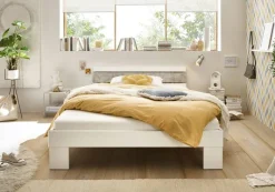 Futonbett Lyon weiß Beton Optik Liegefläche B/L: ca. 140x200 cm
