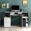 Gamingschreibtisch Alex weiß Graphit B/H/T: ca. 160x95x67 cm