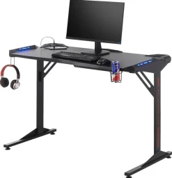 Gaming-Schreibtisch BC 3110 schwarz Carbon Optik B/H/T: ca. 119x78x60 cm