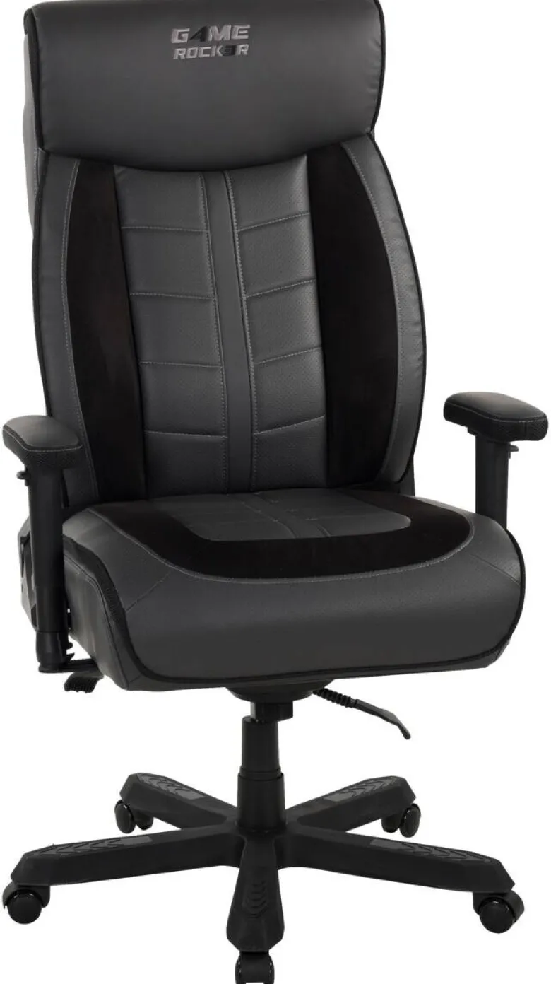 Gaming-Sessel Game Rocker anthrazit schwarz Microfaser Kunstleder