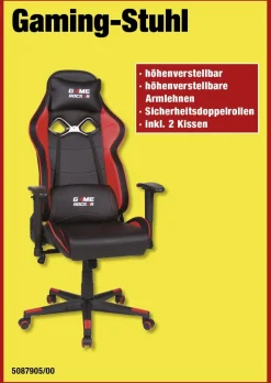 Gaming-Sessel Game Rocker schwarz rot