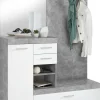 Garderobe Beton Optik weiß glänzend B/H/T: ca. 120x193,5x35,5 cm