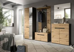 Garderobe Canu basaltgrau Nachbildung Artisan Nachbildung B/H/T: ca. 175x190x37 cm