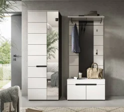 Garderobe Canu basaltgrau Nachbildung weiß B/H/T: ca. 160x190x37 cm