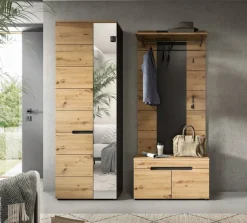 Garderobe Canu basaltgrau Nachbildung Artisan Nachbildung B/H/T: ca. 160x190x37 cm