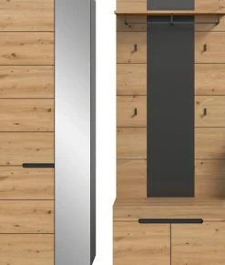 Garderobe Canu basaltgrau Nachbildung Artisan Nachbildung B/H/T: ca. 160x190x37 cm