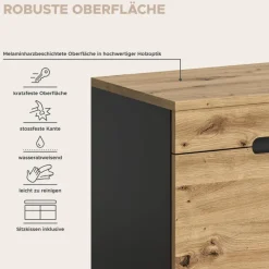 Garderobe Canu basaltgrau Nachbildung Artisan Nachbildung B/H/T: ca. 255x190x37 cm