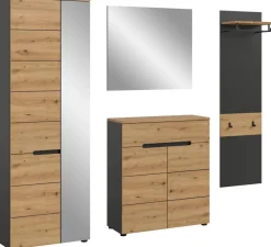 Garderobe Canu basaltgrau Nachbildung Artisan Nachbildung B/H/T: ca. 220x190x37 cm