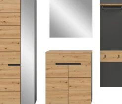 Garderobe Canu basaltgrau Nachbildung Artisan Nachbildung B/H/T: ca. 220x190x37 cm