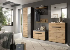 Garderobe CANU edles Basaltgrau Nachbildung Eiche Artisan Nachbildung B/H/T: ca. 255x190x37 cm
