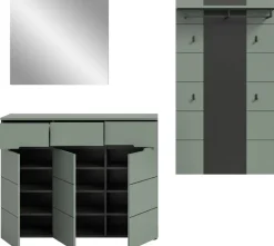 Garderobe Canu grün basaltgrau Nachbildung B/H/T: ca. 215x190x37 cm