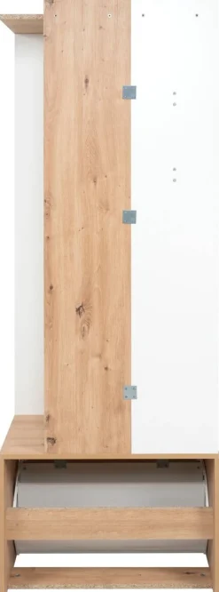 Garderobe Gera 42A weiß Oak Artisan Nachbildung B/H/T: ca. 66x182x33 cm