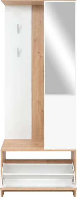 Garderobe Gera 42A weiß Oak Artisan Nachbildung B/H/T: ca. 66x182x33 cm