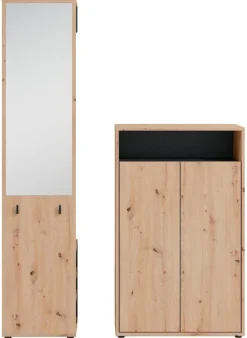 Garderobe Lyon Eiche Artisan Nachbildung schwarz B/H/T: ca. 70x115x33,5 cm