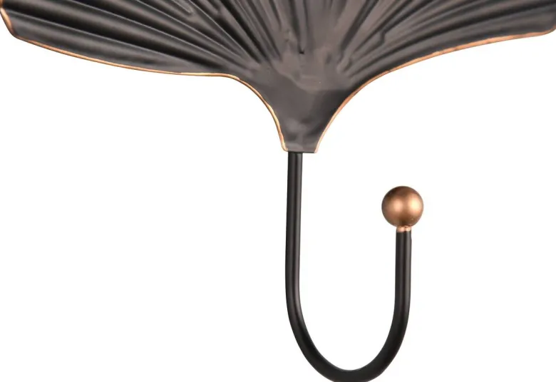 Garderobenhaken Merle schwarz gold Optik Metall B/H/T: ca. 15x15x4 cm