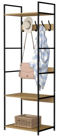 Garderobe Nico Eiche Artisan Nachbildung schwarz B/H/T: ca. 60x175x40 cm