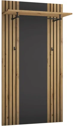 Garderobenpaneel Lagos Eiche Artisan Nachbildung anthrazit B/H/T: ca. 80x150x28 cm