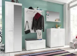 Garderobenschrank Amanda weiß Hochglanz B/H/T: ca. 62x195x38 cm