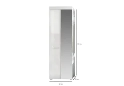 Garderobenschrank Amanda weiß Hochglanz B/H/T: ca. 62x195x38 cm