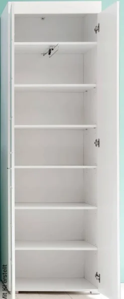 Garderobenschrank Amanda weiß Hochglanz B/H/T: ca. 62x195x38 cm