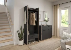 Garderobenschrank Bueno Basalt Nox Oak Nachbildung B/H/T: ca. 70x189x37 cm