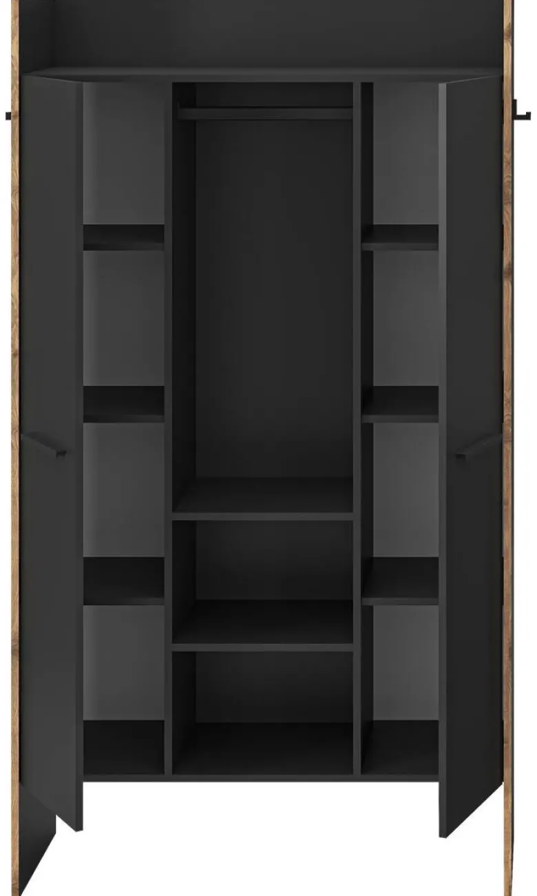 Garderobenschrank Bueno Basalt Nox Oak Nachbildung B/H/T: ca. 105x189x37 cm