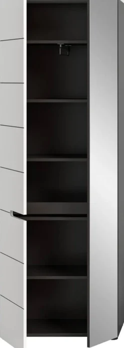 Garderobenschrank Canu basaltgrau Nachbildung weiß B/H/T: ca. 65x190x37 cm