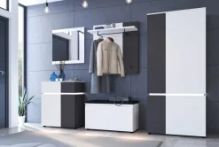 Garderobenschrank Luce Alpinweiß anthrazit B/H/T: ca. 90x199x40 cm