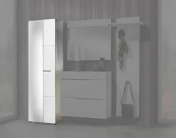 Garderobenschrank Mailand weiß weiß Hochglanz B/H/T: ca. 60x202x35 cm