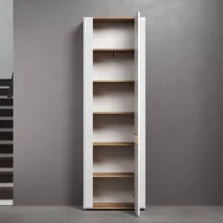 Garderobenschrank Marlon Eiche Evoke Coast Nachbildung weiß Hochglanz B/H/T: ca. 65x200x38 cm