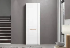 Garderobenschrank Marlon Eiche Evoke Coast Nachbildung weiß Hochglanz B/H/T: ca. 65x200x38 cm