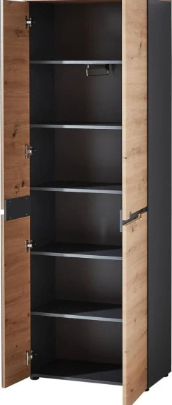Garderobenschrank Memphis Eiche Artisan Nachbildung Graphit B/H/T: ca. 65x197x38 cm