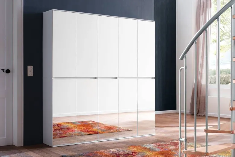 Garderobenschrank Mirror weiß B/H/T: ca. 185x191x34 cm