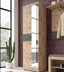 Garderobenschrank Roxy Eiche Viking Nachbildung B/H/T: ca. 65x201x38 cm