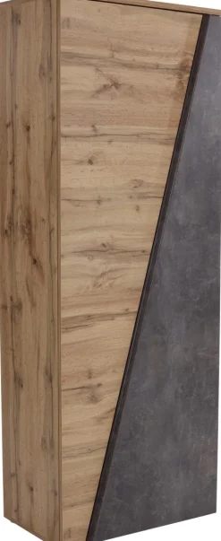 Garderobenschrank Venedig Eiche Wotan Nachbildung Beton dunkel Optik B/H/T: ca. 70x196x36 cm