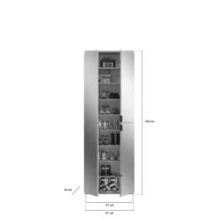 Garderobe PROJEKT Eiche Artisan Nachbildung Spiegel B/H/T: ca. 122x193x34 cm