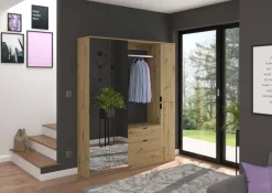 Garderobe PROJEKT Eiche Artisan Nachbildung Spiegel B/H/T: ca. 152x193x34 cm