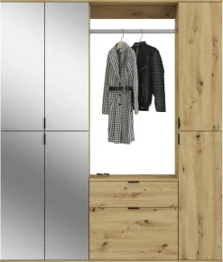 Garderobe PROJEKT Eiche Artisan Nachbildung Spiegel B/H/T: ca. 152x193x34 cm