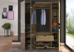 Garderobe PROJEKT Eiche Artisan Nachbildung Spiegel B/H/T: ca. 152x193x34 cm