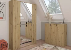 Garderobe PROJEKT Eiche Artisan Nachbildung Spiegel B/H/T: ca. 121x193x34 cm