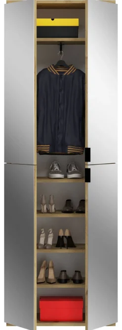 Garderobe PROJEKT Eiche Artisan Nachbildung Spiegel B/H/T: ca. 121x193x34 cm