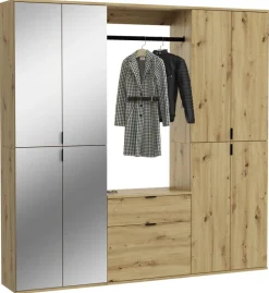 Garderobe PROJEKT Eiche Artisan Nachbildung Spiegel B/H/T: ca. 183x193x34 cm